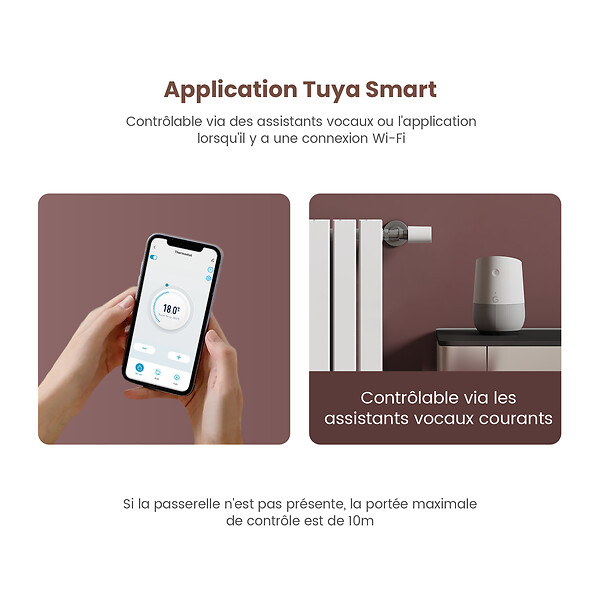 EMKE - EMKE Thermostatique Intelligente avec Passerelle, Vanne Thermostatique Connectée Radiateur, Détection de Fenêtre, Contrôle à Distance, Compatible Alexa & Google Home - large