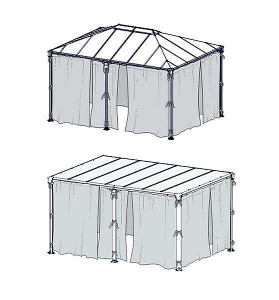 PALRAM - set de 6 rideaux pour tonnelles - 705134 - large