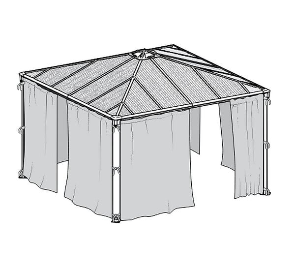 PALRAM - set de 4 moustiquaires pour tonnelle - 704370 - large