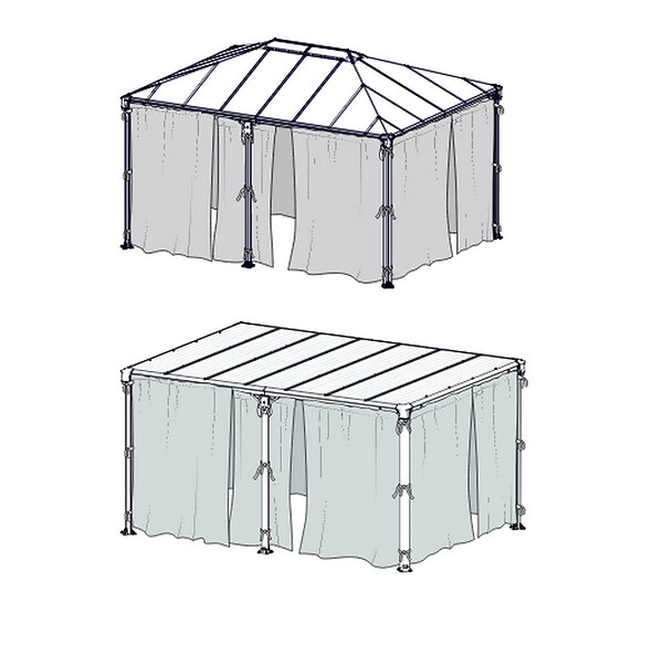 PALRAM - set de 6 moustiquaires pour tonnelles - 705136 - large
