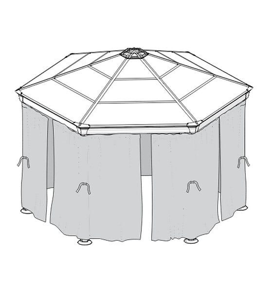 PALRAM - set de 6 rideaux pour tonnelles - 703449 - large