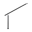 AICA SANITAIRE - Garde-corps 150cm noir, 1 main courante et 1 poteau, inox 201, réglable 0-145°, pour entrée de jardin ou de maison - kit complet - vignette