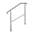 AICA SANITAIRE - Garde-corps rampe escalier en inox 201 2 à 3 marches main courante 108x102.5cm pour jardin entrée reglable angle 0-60° - vignette