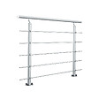 AICA SANITAIRE - Garde-corps - Intérieur et extérieur - Aluminium argenté - Avec 5 traverses et 1 main courante - 150cm - Rampe d'escalier pose à plat - vignette