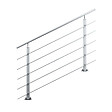 AICA SANITAIRE - Garde-corps - Intérieur et extérieur - Aluminium argenté - Avec 5 traverses et 1 main courante - 150cm - Rampe d'escalier pose à plat - vignette