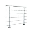 AICA SANITAIRE - Garde-corps - Intérieur et extérieur - Aluminium argenté - Avec 5 traverses et 1 main courante - 150cm - Rampe d'escalier pose latérale - vignette