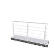 AICA SANITAIRE - Garde-corps - Intérieur et extérieur - Aluminium argenté - Avec 5 traverses et 1 main courante - 200cm - Rampe d'escalier pose à plat - vignette