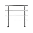 AICA SANITAIRE - Garde-corps 80cm - En inox 304 - 1 main courante et 3 traverses - Intérieur & extérieur - Kit complet - Pour bâtiments au bord de la mer - vignette