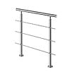AICA SANITAIRE - Garde-corps 80cm - En inox 304 - 1 main courante et 3 traverses - Intérieur & extérieur - Kit complet - Pour bâtiments au bord de la mer - vignette