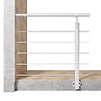 AICA SANITAIRE - Garde-corps aluminium argenté mat 1m, avec 5 traverses et 1 main courante, pose latérale contre le mur, en kit complet - vignette