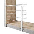 AICA SANITAIRE - Garde-corps aluminium argenté mat 1m, avec 5 traverses et 1 main courante, pose latérale contre le mur, en kit complet - vignette