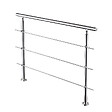 AICA SANITAIRE - Garde-corps 150cm argenté, 1 main courante, 3 traverses, inox 201, intérieur et extérieur, design moderne - kit complet - vignette