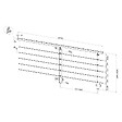 AICA SANITAIRE - Garde-corps aluminium noir mat 2m, avec 5 traverses et 1 main courante, pose latérale contre le mur, en kit complet - vignette