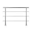 AICA SANITAIRE - Garde-corps 120cm argenté, 1 main courante, 3 traverses, inox 201, intérieur et extérieur, design moderne - kit complet - vignette