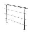 AICA SANITAIRE - Garde-corps 120cm argenté, 1 main courante, 3 traverses, inox 201, intérieur et extérieur, design moderne - kit complet - vignette