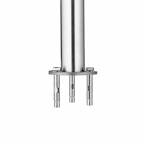 AICA SANITAIRE - Garde-corps 120cm argenté, 1 main courante, 3 traverses, inox 201, intérieur et extérieur, design moderne - kit complet - large