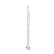 AICA SANITAIRE - Poteau pour garde-corps - 98.4-104.4cm de haut - Aluminium argenté - Avec 5 supports de tubes bien pré-montés - Intérieur et extérieur - Poser à plat - vignette