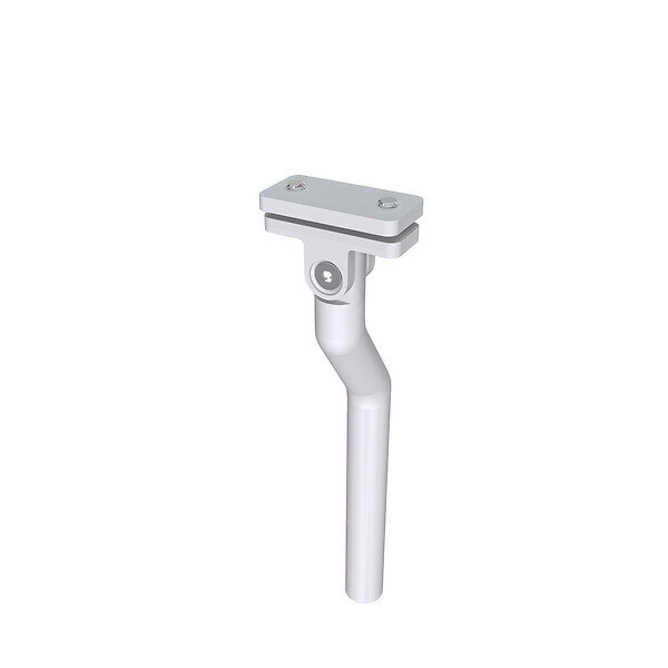 AICA SANITAIRE - Poteau pour garde-corps - 98.4-104.4cm de haut - Aluminium argenté - Avec 5 supports de tubes bien pré-montés - Intérieur et extérieur - Poser à plat - large
