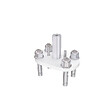 AICA SANITAIRE - Poteau pour garde-corps - 98.4-104.4cm de haut - Aluminium argenté - Avec 5 supports de tubes bien pré-montés - Intérieur et extérieur - Poser à plat - vignette