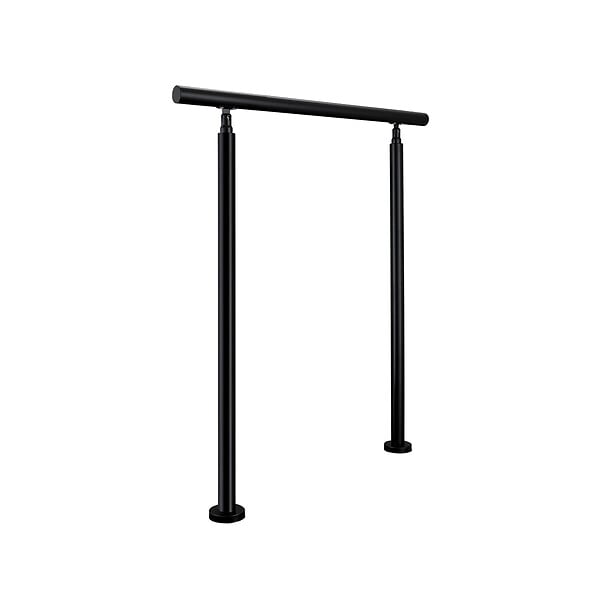 AICA SANITAIRE - Garde-corps 100cm noir, 1 main courante, sans traverses, inox 201, intérieur et extérieur, design moderne - kit complet - large