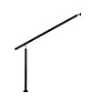 AICA SANITAIRE - Garde-corps 100cm noir, 1 main courante et 1 poteau, inox 201, réglable 0-145°, pour entrée de jardin ou de maison - kit complet - vignette