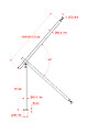 AICA SANITAIRE - Garde-corps 100cm noir, 1 main courante et 1 poteau, inox 201, réglable 0-145°, pour entrée de jardin ou de maison - kit complet - vignette