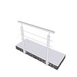AICA SANITAIRE - Garde-corps - Intérieur et extérieur - Aluminium argenté - Avec 5 traverses et 1 main courante - 100cm - Rampe d'escalier pose latérale - vignette