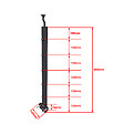 AICA SANITAIRE - Poteau pour garde-corps - Aluminium Noir - 97.9-103.9cm de haut - Avec 5 supports de tubes bien pré-montés - Intérieur et extérieur - Poser latérale - vignette