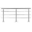 AICA SANITAIRE - Garde-corps 200cm - En inox 304 - 1 main courante et 3 traverses - Intérieur & extérieur - Kit complet - Pour bâtiments au bord de la mer - vignette