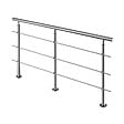 AICA SANITAIRE - Garde-corps 200cm - En inox 304 - 1 main courante et 3 traverses - Intérieur & extérieur - Kit complet - Pour bâtiments au bord de la mer - vignette