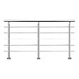 AICA SANITAIRE - Garde-corps 220cm argenté, 1 main courante, 5 traverses, inox 201, intérieur et extérieur, design moderne - kit complet - vignette