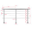 AICA SANITAIRE - Garde-corps 220cm argenté, 1 main courante, 5 traverses, inox 201, intérieur et extérieur, design moderne - kit complet - vignette
