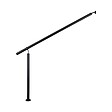 AICA SANITAIRE - Garde-corps 150cm noir, 1 main courante et 1 poteau, inox 201, réglable 0-145°, pour entrée de jardin ou de maison - kit complet - vignette