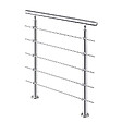 AICA SANITAIRE - Garde-corps 100cm argenté, 1 main courante, 5 traverses, inox 201, intérieur et extérieur, design moderne - kit complet - vignette