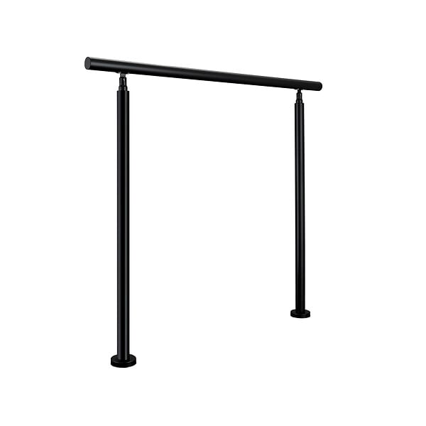 AICA SANITAIRE - Garde-corps 120cm noir, 1 main courante, sans traverses, inox 201, intérieur et extérieur, design moderne - kit complet - large