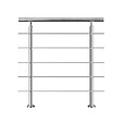 AICA SANITAIRE - Garde-corps 80cm - En inox 304 - 1 main courante et 5 traverses - Intérieur & extérieur - Kit complet - Pour bâtiments au bord de la mer - vignette