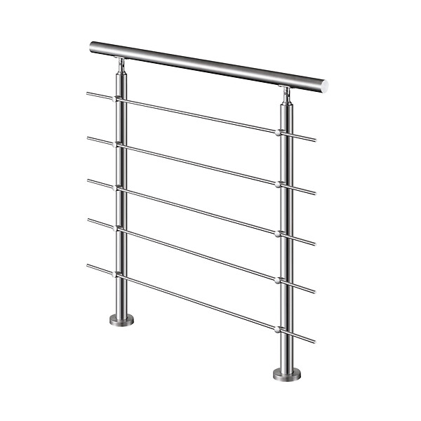 AICA SANITAIRE - Garde-corps 80cm - En inox 304 - 1 main courante et 5 traverses - Intérieur & extérieur - Kit complet - Pour bâtiments au bord de la mer - large