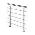 AICA SANITAIRE - Garde-corps 80cm - En inox 304 - 1 main courante et 5 traverses - Intérieur & extérieur - Kit complet - Pour bâtiments au bord de la mer - vignette