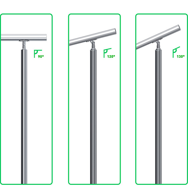 AICA SANITAIRE - Garde-corps 80cm - En inox 304 - 1 main courante et 5 traverses - Intérieur & extérieur - Kit complet - Pour bâtiments au bord de la mer - large