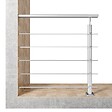 AICA SANITAIRE - Garde-corps aluminium argenté mat 2m, avec 5 traverses et 1 main courante, pose à plat contre le mur, en kit complet - vignette