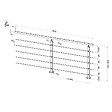 AICA SANITAIRE - Garde-corps aluminium argenté mat 2m, avec 5 traverses et 1 main courante, pose à plat contre le mur, en kit complet - vignette