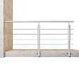 AICA SANITAIRE - Garde-corps aluminium argenté mat 2m, avec 5 traverses et 1 main courante, pose latérale contre le mur, en kit complet - vignette