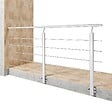 AICA SANITAIRE - Garde-corps aluminium argenté mat 2m, avec 5 traverses et 1 main courante, pose latérale contre le mur, en kit complet - vignette