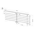 AICA SANITAIRE - Garde-corps aluminium argenté mat 2m, avec 5 traverses et 1 main courante, pose latérale contre le mur, en kit complet - vignette
