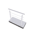 AICA SANITAIRE - Garde-corps - Intérieur et extérieur - Aluminium argenté - Avec 5 traverses et 1 main courante - 100cm - Rampe d'escalier pose à plat - vignette