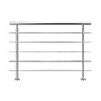 AICA SANITAIRE - Garde-corps 120cm argenté, 1 main courante, 5 traverses, inox 201, intérieur et extérieur, design moderne - kit complet - vignette