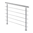AICA SANITAIRE - Garde-corps 120cm argenté, 1 main courante, 5 traverses, inox 201, intérieur et extérieur, design moderne - kit complet - vignette