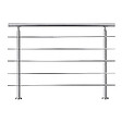 AICA SANITAIRE - Garde-corps 180cm - En inox 304 - 1 main courante et 5 traverses - Intérieur & extérieur - Kit complet - Pour bâtiments au bord de la mer - vignette
