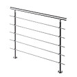 AICA SANITAIRE - Garde-corps 180cm - En inox 304 - 1 main courante et 5 traverses - Intérieur & extérieur - Kit complet - Pour bâtiments au bord de la mer - vignette