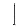AICA SANITAIRE - Poteau pour garde-corps - 98.4-104.4cm de haut - Aluminium Noir - Avec 5 supports de tubes bien pré-montés - Intérieur et extérieur - Poser à plat - vignette